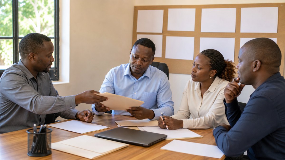 Kenyan governor campaign coordinators reviewing a structured daily county field report
