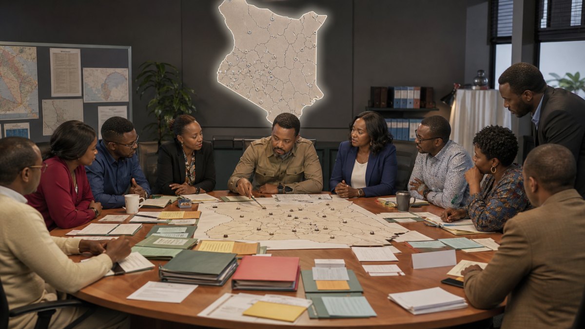 Kenyan presidential joint-ticket operations team coordinating reports across 47 counties